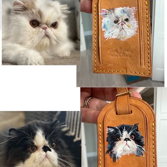 Louis Vuitton Hand Painted Dog Luggage Tag/ Paint your Pet! - Picture 3 of 3